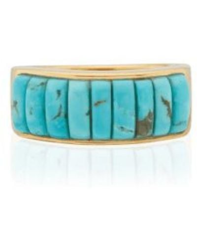 Anna Beck Rectangular Multi Stone Ring - Blue