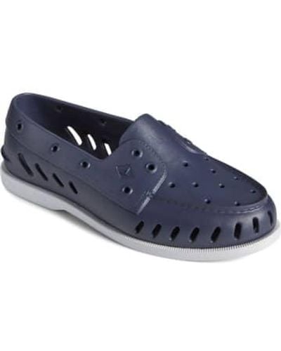 Sperry Top-Sider Auténticos zapatos flotador originales marinas y blancas - Azul