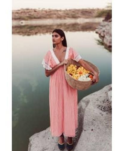 Louise Misha Ashila Detailed Dress 38 / Strawberry - Multicolour
