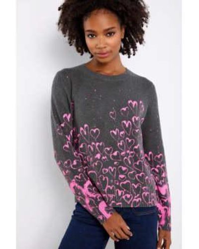 Lisa Todd Shale Hearts Printed Sweater Large - Multicolor