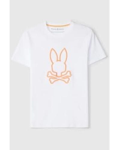 Psycho Bunny T-shirt mit floyd-grafik in weiß