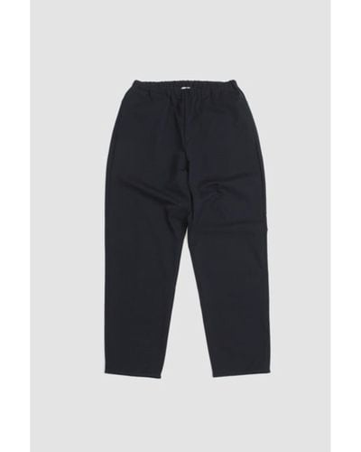 Still By Hand Relaxed Jersey Pants Black Navy - Blue
