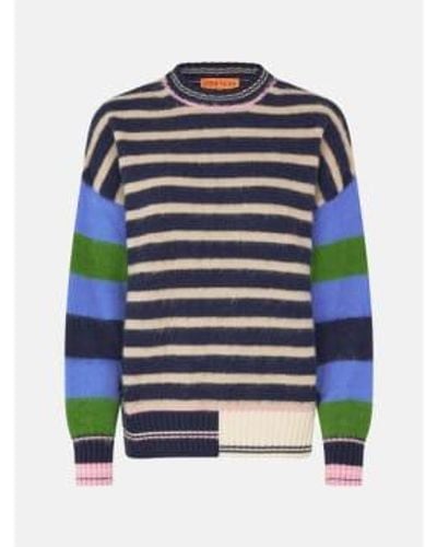 Stine Goya Shea Sweater Candy Stripes - Blu