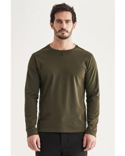 Transit Raw Cut Details Cotton T Shirt - Verde