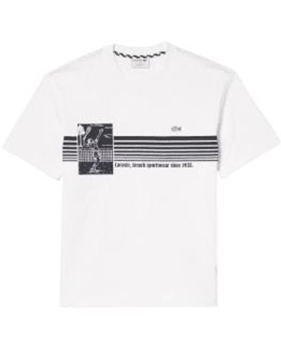 Lacoste French Made Tennis Print - White