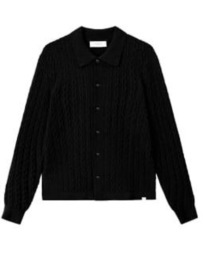 Les Deux Camiseta garret knit ls - Negro