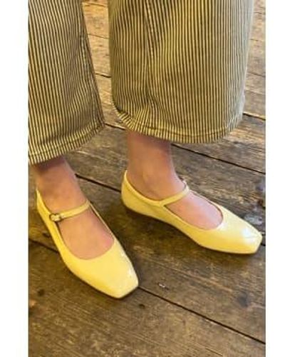 Shoe The Bear Maya Patent Anise Ballerina Shoes 40 - Yellow