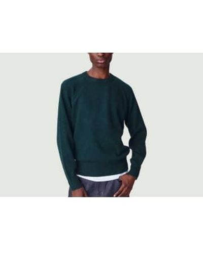 Tricot Round Neck Cashmere Sweater - Blu