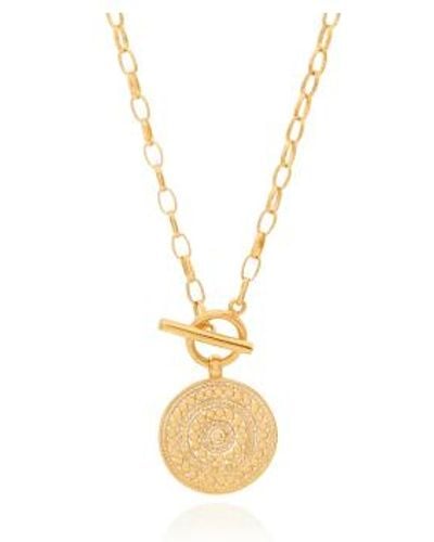 Anna Beck Contrast Dotted Circle Toggle Necklace - Metallizzato