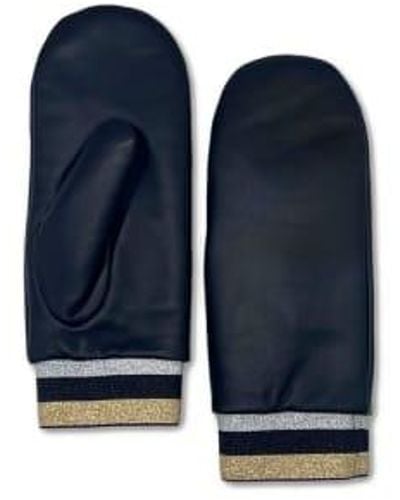 Nooki Design Isabella leather mitten noir - Bleu