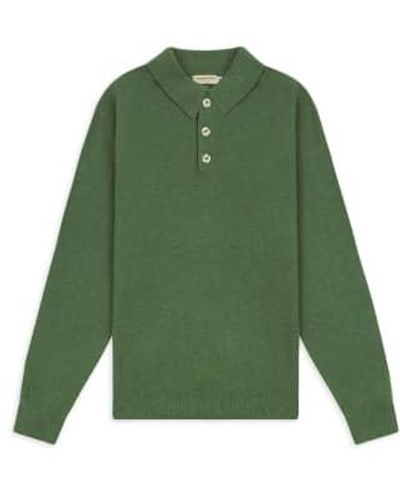 Burrows and Hare Knitted Polo Mint S - Green