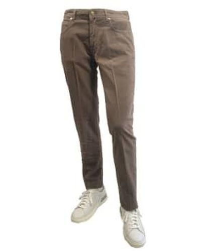 Briglia 1949 Steve Taupe Brushed Cotton Stretch Moleskin Feel Jeans 423507 536 - Grigio