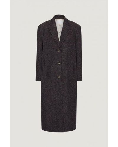 REMAIN Birger Christensen Coat Basket Wool - Blu