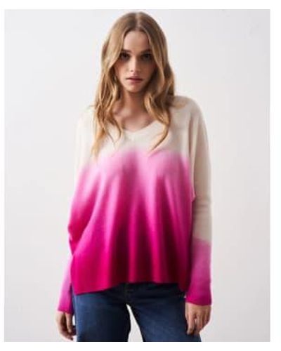 ABSOLUT CASHMERE Millie suéter dip tinhy rosa fl