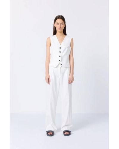Levete Room Wesley Cream Tailored Waistcoat in White | Lyst