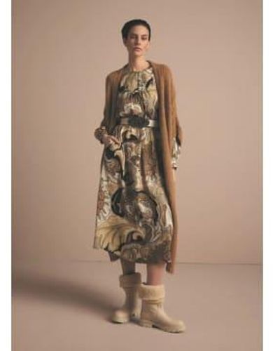 summum woman Vintage Printed Long Dress - Neutro