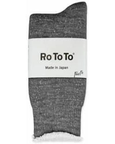 RoToTo Double Face Merino Socken Holzkohle - Grau