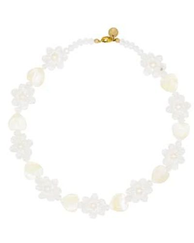 Margaux Studios Florence Necklace / Pearl - White