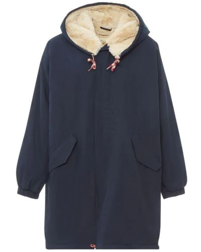 Bellerose Laos Fur Hood Coat - Blue