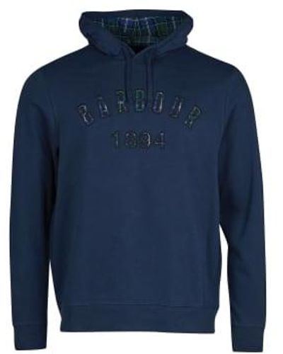 Barbour Affiliate Popover Hoodie Navy M - Blue