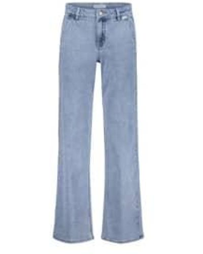 Anorak Botón rojo colette bleach denim jeans gran altura - Azul