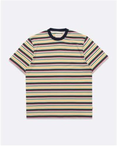 Far Afield Crew Neck T-shirt Blackpool Stripe - Multicolore