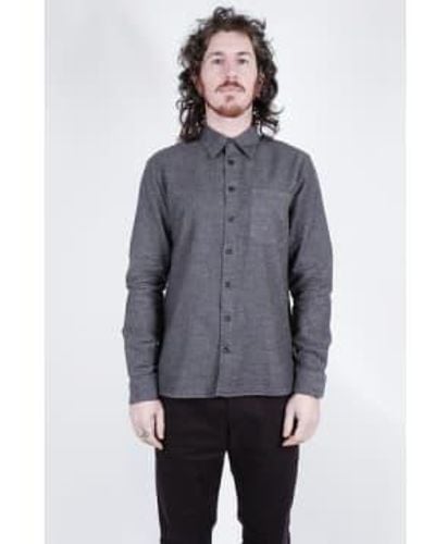 Hannes Roether Coton / chemise laine gris