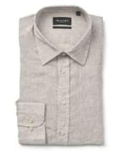 Sand Copenhagen State Soft L/s Linen Shirt Beige 15.5" - Gray