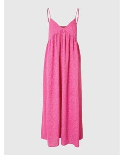 SELECTED Sleeveless Maxi Dress Flower Fabric 34 - Pink