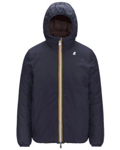 K-Way Jack St Thermo Reversible Jacket And Dark Brown S - Blue