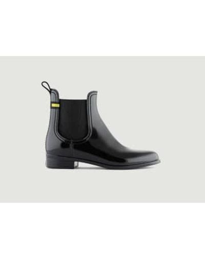 Lemon Jelly Botas lluvia negras brisa - Negro