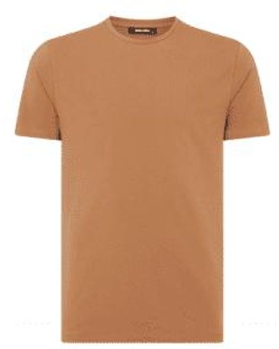 Remus Uomo Camel Basic Round Neck T Shirt - Marrone