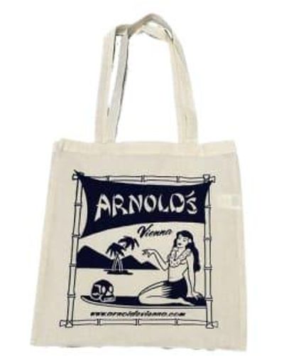 ARNOLD's Arnold ́s Aloha Tote Bag Beige Navy One Size - White