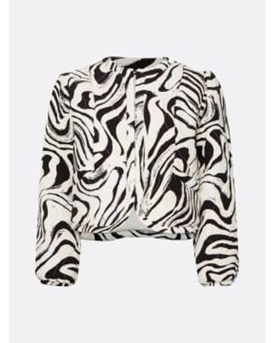 FABIENNE CHAPOT Creme Brulee Quinta Jacket With Jazzy Zebra Print 36 - Black