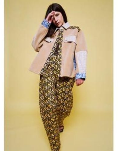 Stella Nova Matti Trousers With Multicolour Flowers Print - Giallo