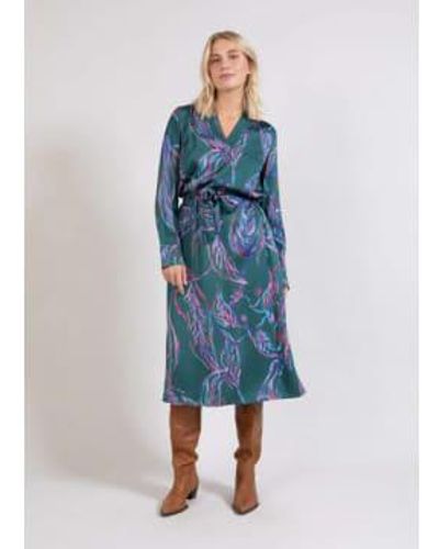 COSTER COPENHAGEN Multi Leaves Print Dress 38 - Blue