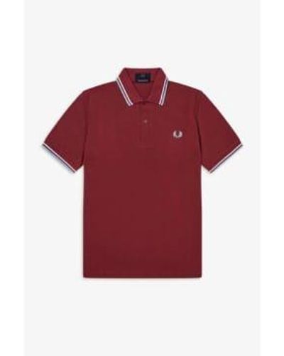 Fred Perry Twin Tipped M 12 Polo Shirt Maroon 42 - Red