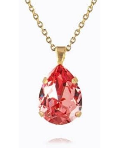 Caroline Svedbom Classic Drop Necklace Rose Peach One Size - Red