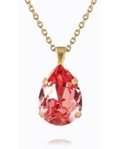 Caroline Svedbom Mini Drop Necklace Rose Peach One Size - Red