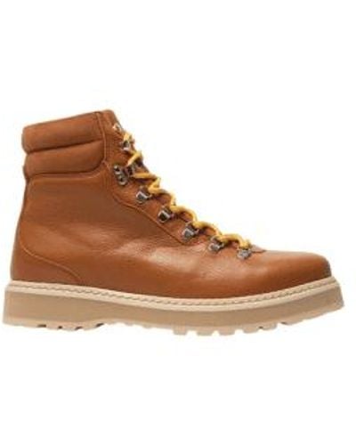 Mono Hiking Boots In Grained Leather From - Marrone