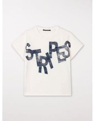 Luisa Cerano T-shirt With Printed Lettering Milk Uk 10 - White