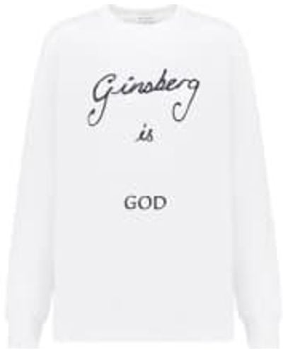 Bella Freud Ginsberg es dios ls camiseta - Blanco