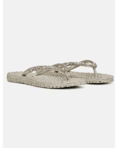 Ilse Jacobsen Flip Flops With Jewels Platin Cheerful03g 780 - White
