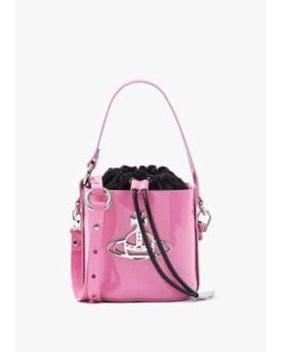 Vivienne Westwood S Daisy Leather Drawstring Bucket Bag - Pink