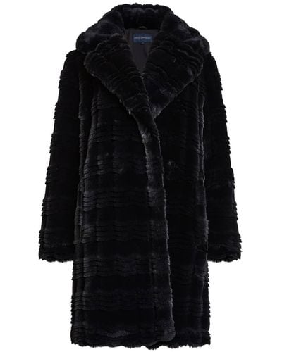French Connection Daryn Faux Fur Coat Blackout 70vai