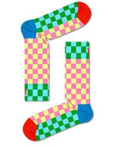 Happy Socks Checkerboard -Socken P000077 - Grün