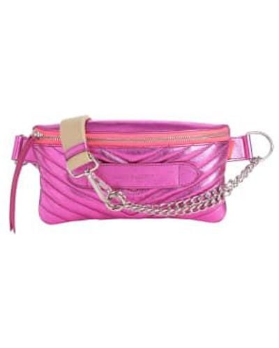 Marie Martens Coachella Belt Bag Quilted Fuchsia Leather Leather - Pink
