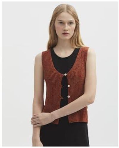 Nice Things 3 Buttons Vest M - Brown