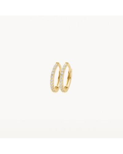 Blush Lingerie 14K Gold Zirconia Pave Hoop 11Mm Earrings - Metallizzato