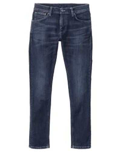 Nudie Jeans Tight Terry Dark Steel W30 X L32 - Blue